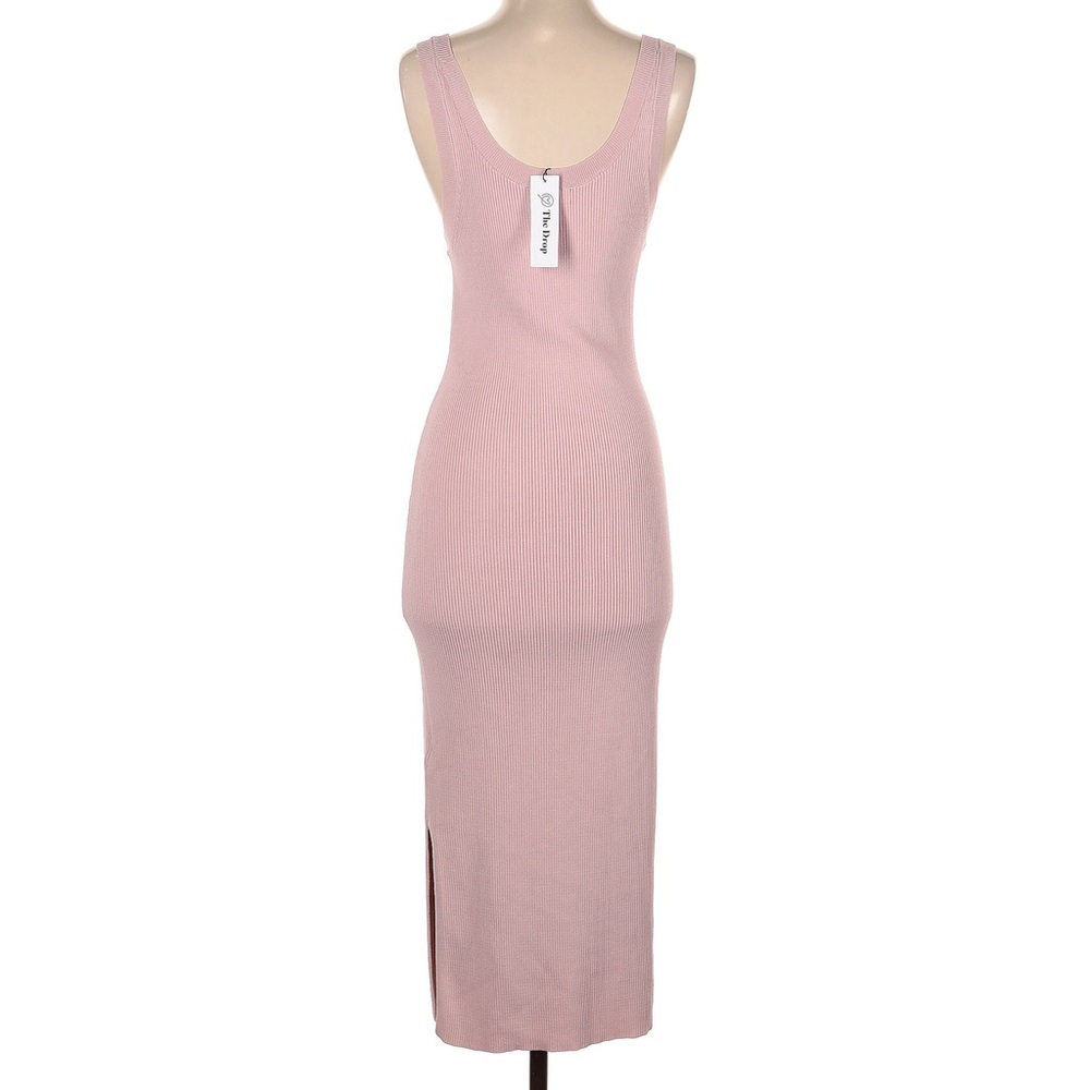 Dusty Pink Ribbed Sleeveless Dress